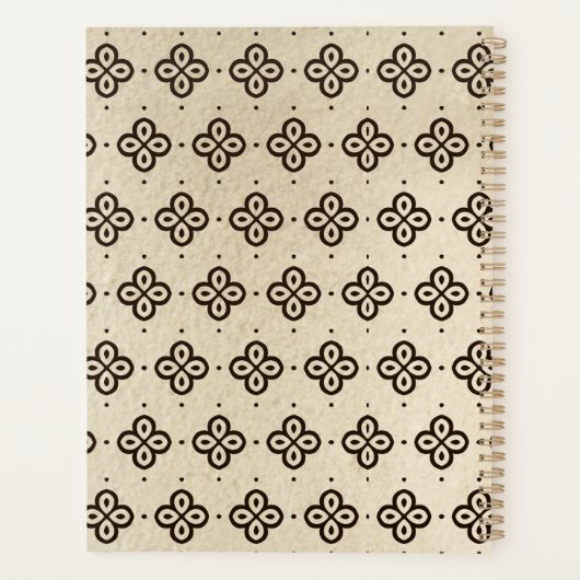 Beautiful Black & White Patterns Custom Name Planner (Achterkant)