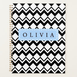 Beautiful Black & White Patterns Custom Name  Planner