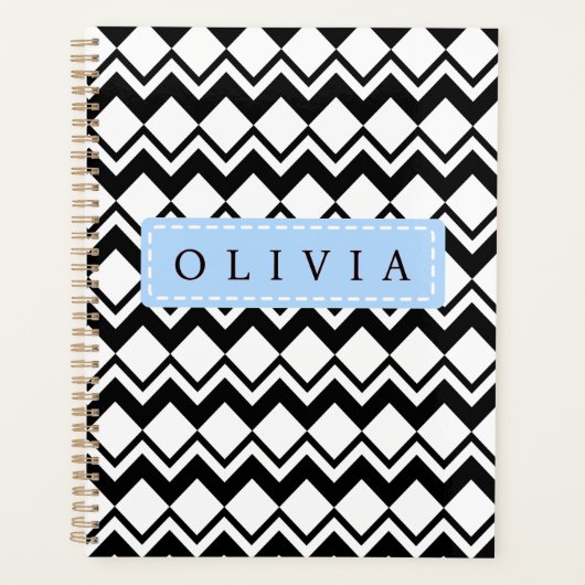 Beautiful Black & White Patterns Custom Name  Planner (Voorkant)