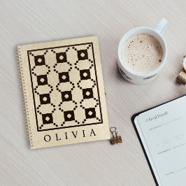Beautiful Black & White Patterns Custom Name  Planner