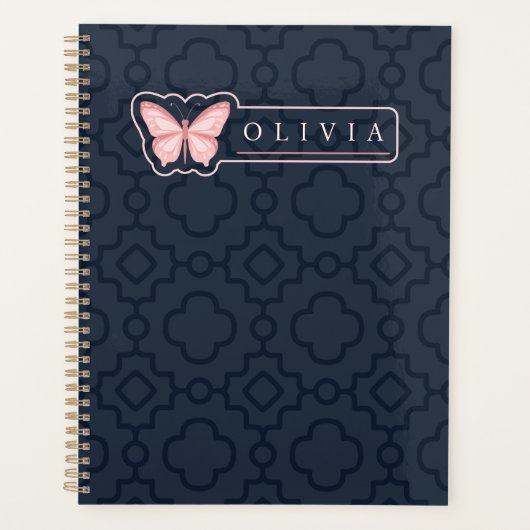 Beautiful Black & White Patterns Custom Name  Planner (Voorkant)