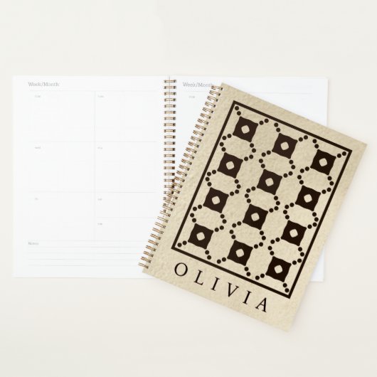 Beautiful Black & White Patterns Custom Name Planner (Display)