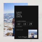 Beautiful Black & White Wedding Save The Date (Voorkant / Achterkant)