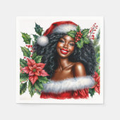 Beautiful Black Woman Christmas Servet (Voorkant)