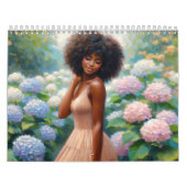 Beautiful Black Women Floral Artwork Calendar Kalender (Hoes)