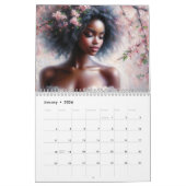 Beautiful Black Women Floral Artwork Calendar Kalender (Jan 2026)