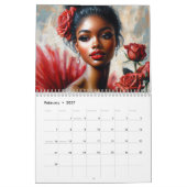Beautiful Black Women Floral Artwork Calendar Kalender (Feb 2027)