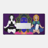 Beautiful Blonde Girl Yoga Pose Lotus Cute Bureaumat (Keyboard & Muis)