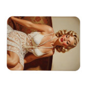 Beautiful blonde pin-up 50's art magneet (Horizontaal)