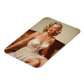 Beautiful blonde pin-up 50's art magneet (Linkerzijde)