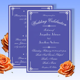 Beautiful Blue All In One RSVP Website Wedding Kaart
