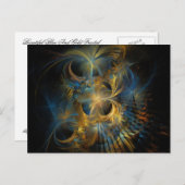 Beautiful Blue And Gold Fractal Briefkaart (Voorkant / Achterkant)