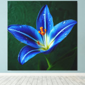 Beautiful Blue Flower - Artistic Photograph Canvas Afdruk (Insitu (Houten vloer))