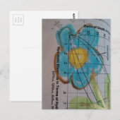 Beautiful Blue Flower on Vintage Textbook Page Briefkaart (Voorkant / Achterkant)