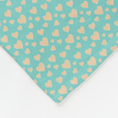 Beautiful blue hearts fleece blanket deken (Hoek)