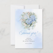 Beautiful Blue Hydrangea Wedding thank you card RSVP Kaartje (Voorkant)
