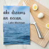 Beautiful Blue Lake Michigan With Cirrus Clouds Theedoek (Quarter Fold)