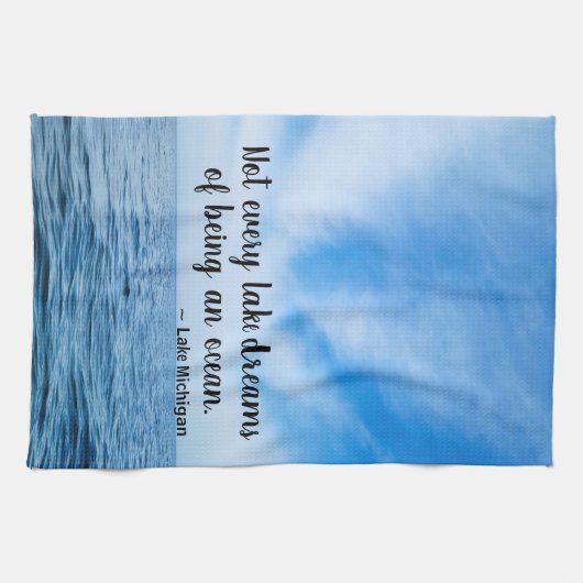 Beautiful Blue Lake Michigan With Cirrus Clouds Theedoek (Horizontaal)