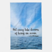 Beautiful Blue Lake Michigan With Cirrus Clouds Theedoek (Verticaal)