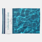 Beautiful blue ocean waves inspired custom text ki theedoek (Horizontaal)