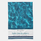 Beautiful blue ocean waves inspired custom text ki theedoek (Verticaal)