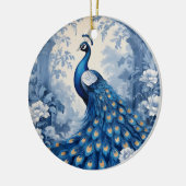 Beautiful blue peacock keramisch ornament (Links)