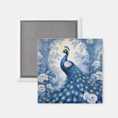 Beautiful blue peacock magneet (Voorkant / Achterkant)