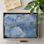 Beautiful Blue Santa & Poinsettias Decoupage Tissuepapier (Geschenk)