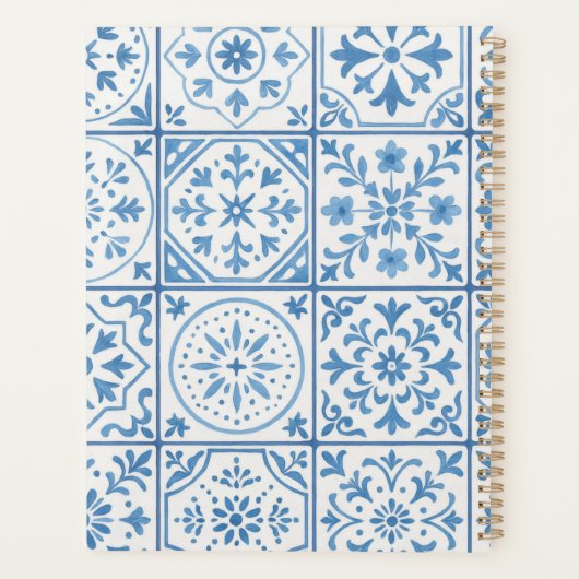 Beautiful Blue Tile  Planner (Achterkant)