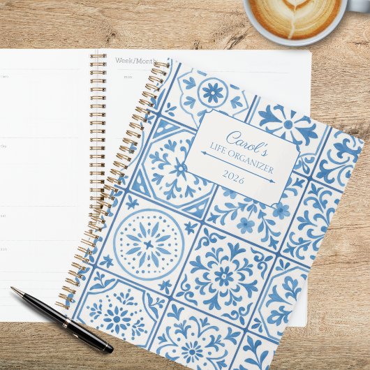 Beautiful Blue Tile  Planner