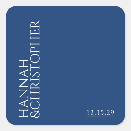 Beautiful Blue Wedding Vierkante Sticker (Voorkant)