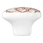 Beautiful blush pink offwhite pearl inspired keramische knop (Zijkant)