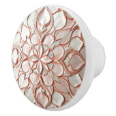 Beautiful blush pink offwhite pearl inspired keramische knop (Rechts)