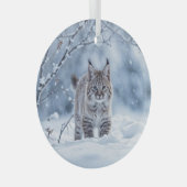 Beautiful Bobcat Wilderness Christmas Glas Ornament (Voorkant Rechts)