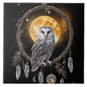 Beautiful Bohemian Dreamcatcher Owl Tegeltje (Voorkant)