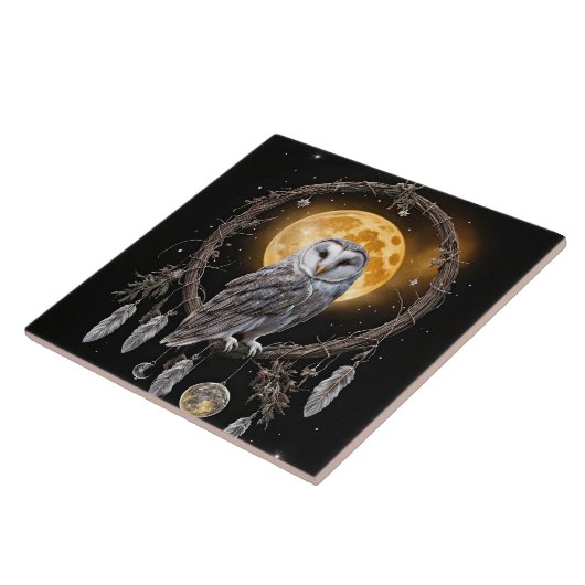 Beautiful Bohemian Dreamcatcher Owl Tegeltje (Zijkant)