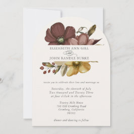 Beautiful boho neutral arch invitation kaart
