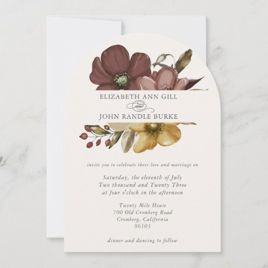 Beautiful boho neutral arch invitation kaart (Voorkant)