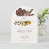 Beautiful boho neutral arch invitation kaart (Staand voorkant)