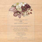 Beautiful boho rose & neutral wedding  acryl uitnodigingen (Voorkant)