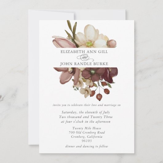 Beautiful boho rose & neutral wedding  kaart (Voorkant)