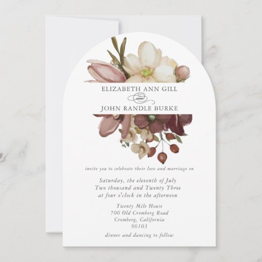 Beautiful boho rose & neutral wedding  kaart (Voorkant)