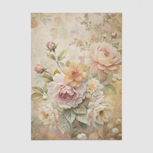 Beautiful Boquet of Pastel Flowers Background Tissuepapier (Voorkant)