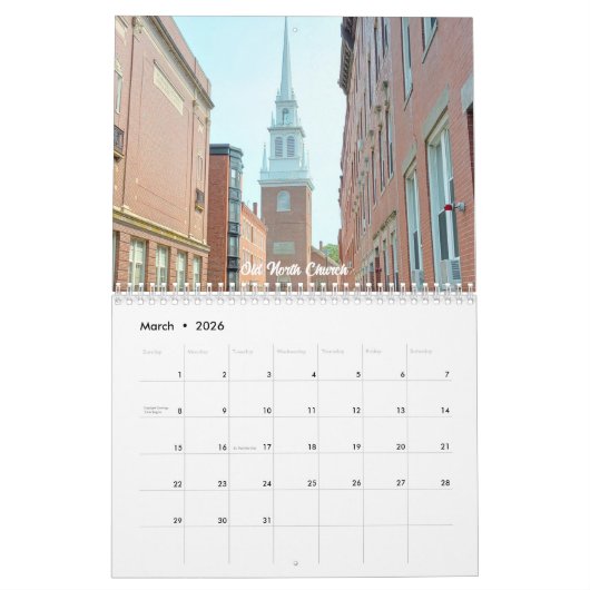 Beautiful Boston Wall Calendar Kalender (Mar 2026)