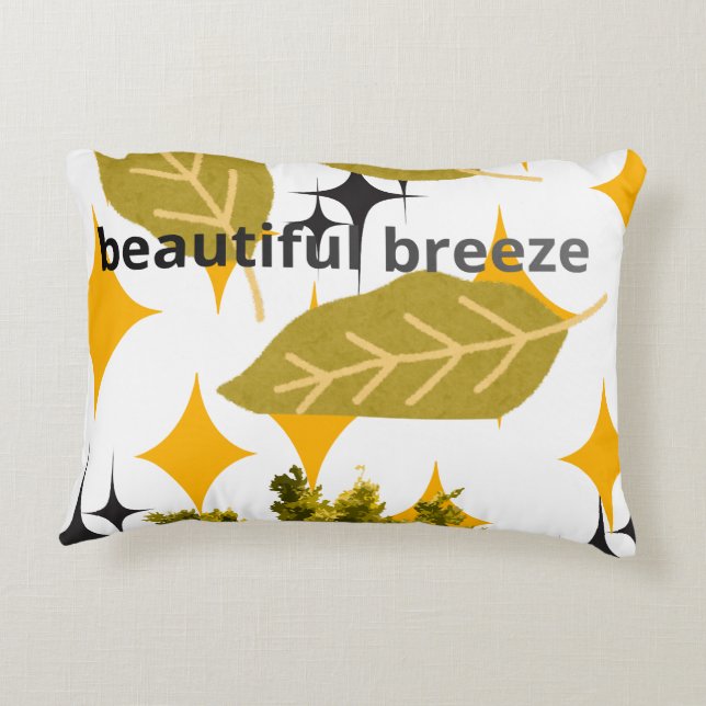 Beautiful Breeze Botanical Throw Pillow Accent Kussen (Achterkant)