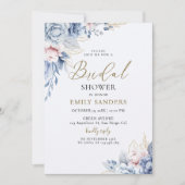 Beautiful Bridal Shower with Flowers Blue Tones Kaart (Voorkant)