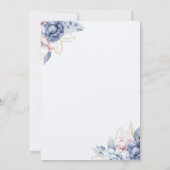 Beautiful Bridal Shower with Flowers Blue Tones Kaart (Achterkant)