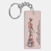 Beautiful Bridesmaid Dusty Pink Dedicated Ode  Sleutelhanger (Voorkant Links)