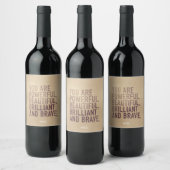 Beautiful, Brilliant & Brave — Wine Label Wijn Etiket (Flessen)