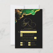Beautiful Bronze Green Gold Wedding RSVP Card (Voorkant)
